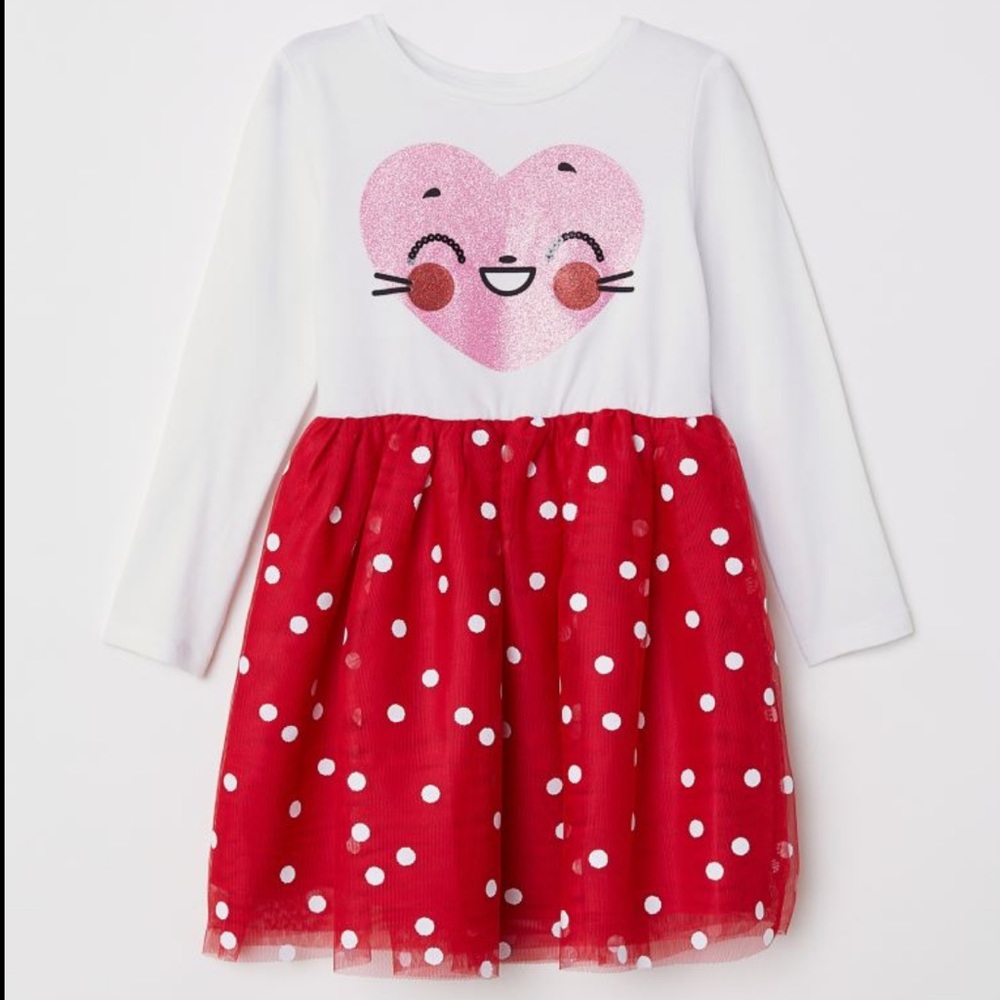 H&M happy heart dress size 4-6 years